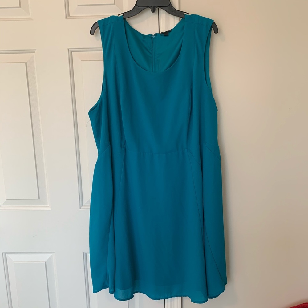Torrid teal asymmetrical dress women’s size 26